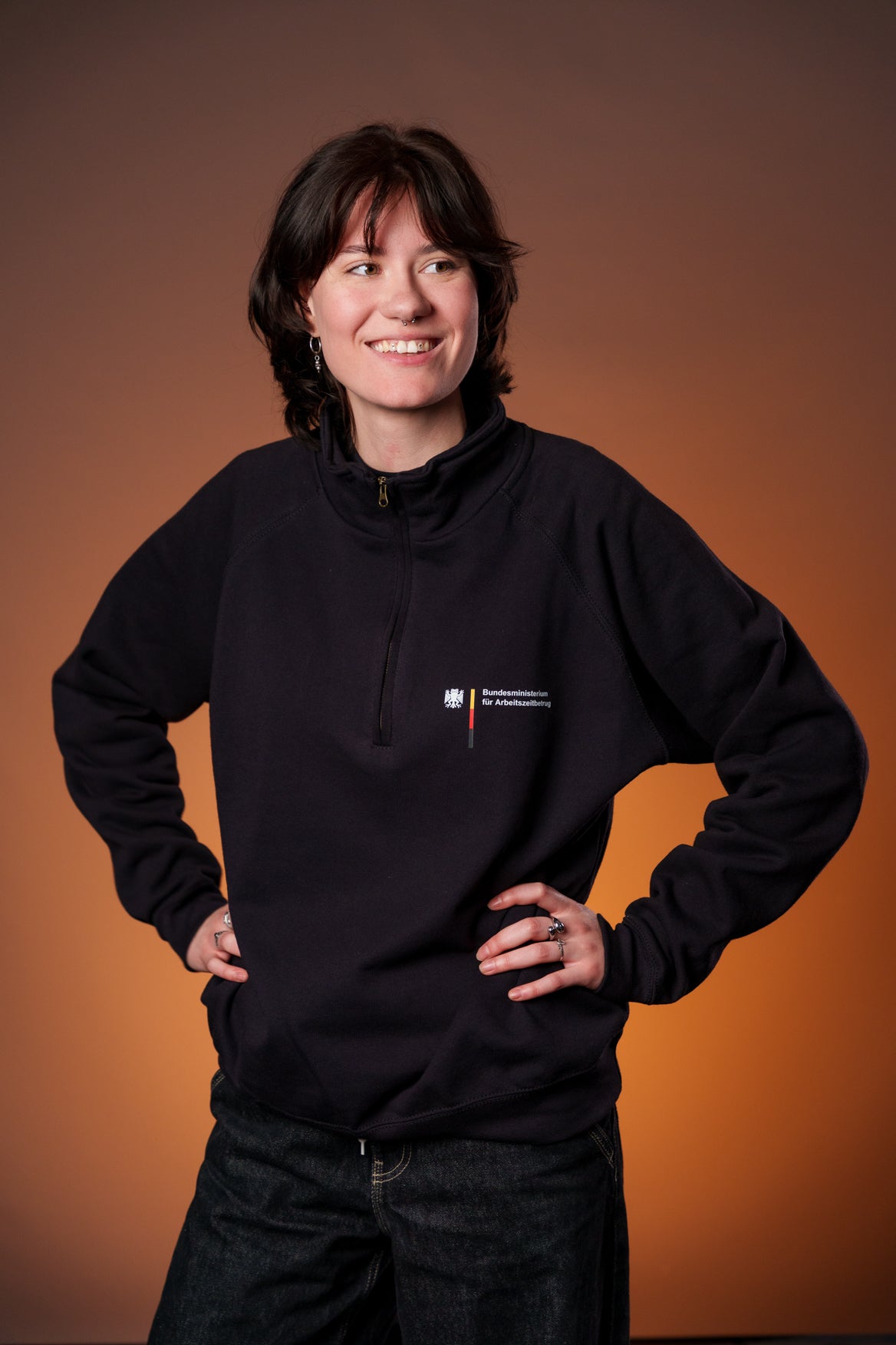 Arbeitszeitbetrug | Half Zip - schwarz